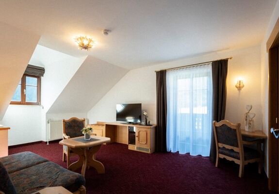 The Auhof Suite at Hotel Das Hintersee in the Salzkammergut is very spacious at 50m2.