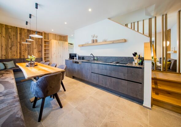 The well-equipped kitchen in the chalet