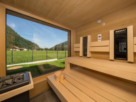 Private sauna in the luxury chalet