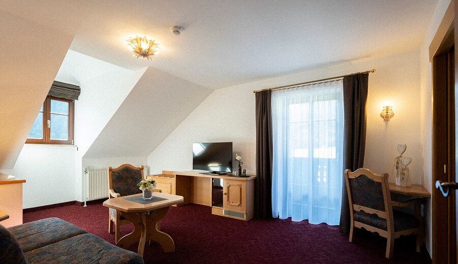 The Auhof Suite at Hotel Das Hintersee in the Salzkammergut is very spacious at 50m2.