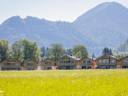 The chalets of Hotel DAS Hintersee in the outside view.
