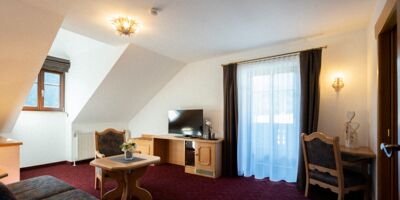 The Auhof Suite at Hotel Das Hintersee in the Salzkammergut is very spacious at 50m2.