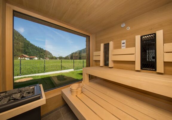 Private sauna in the luxury chalet