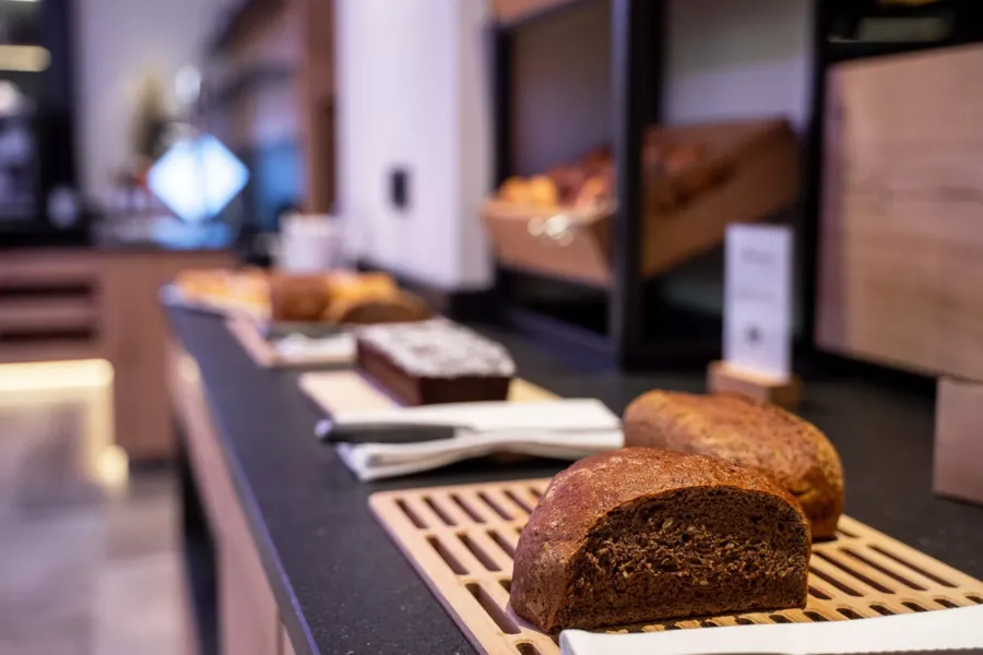 Enjoy fresh bread at the breakfast buffet at Hotel Hintersee